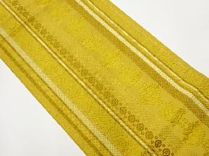 本場筑前博多縞に抽象模様織出し名古屋帯